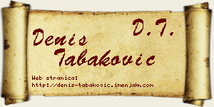 Denis Tabaković vizit kartica
